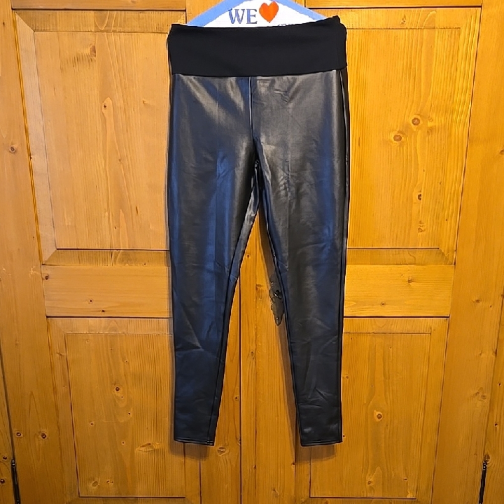 SPANX Black Faux Leather Leggings